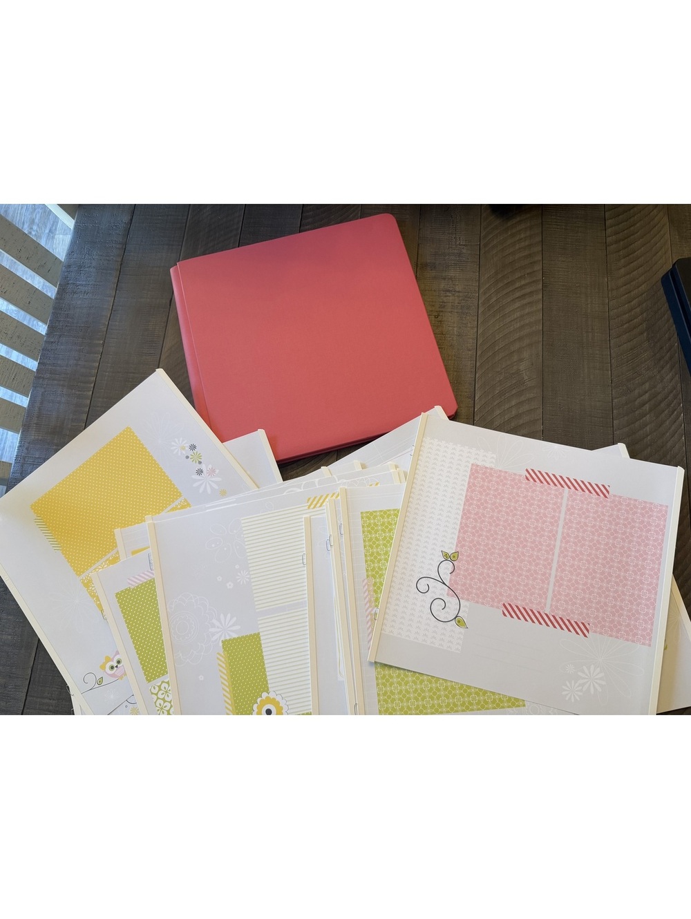 Creative Memories 12x12 scrapbook album with girly/baby girl page inserts